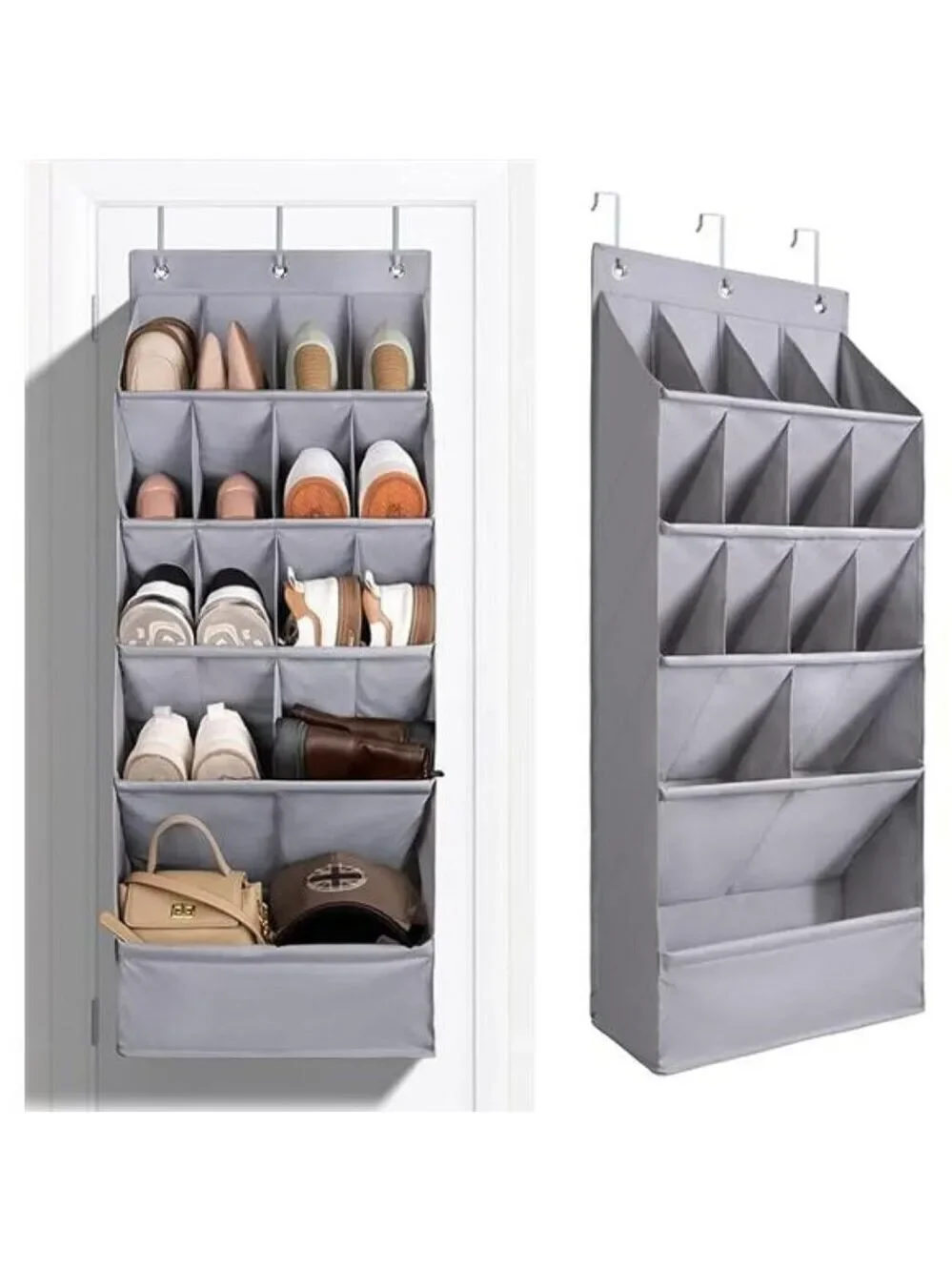 Over Door Shoe Organizer Hanging Rack 15 Pocket Closet Wall Storage Holder